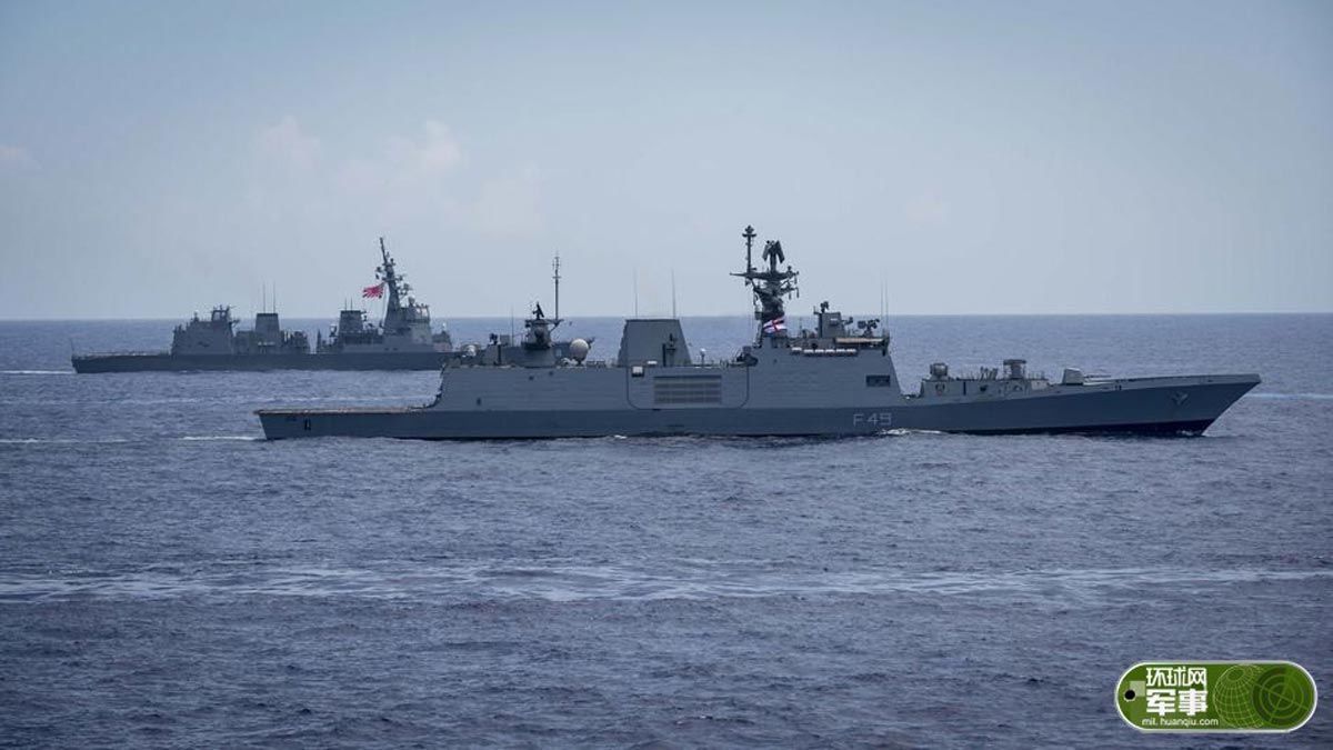 美军发布美日印马拉巴尔-2018联演照片:中国