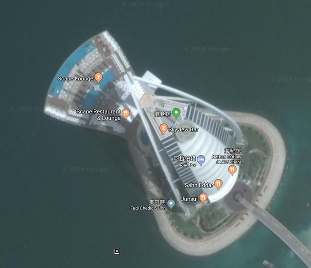 谷歌地图俯视那些世界有名的建筑迪拜篇