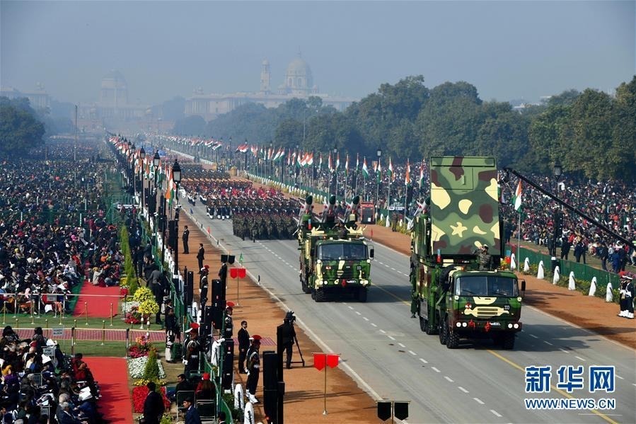这是1月26日在印度新德里拍摄的共和国日阅兵式现场。新华社发（帕塔·萨卡尔摄）