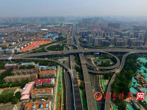 济南腊山立交南延二环西路将通车相当壮观