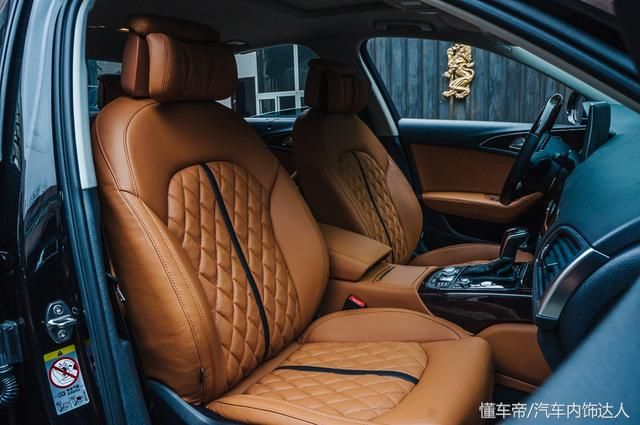 奥迪a6l座椅改a8款,头枕换成原装a8头枕