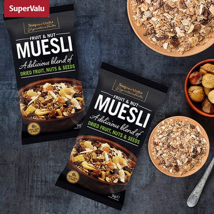 爱尔兰进口，SuperValu水果坚果混合燕麦1kg×2袋49元新低