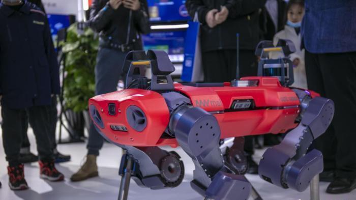 中国和瑞士企业联合研制四足机器人亮相世界互联网大会