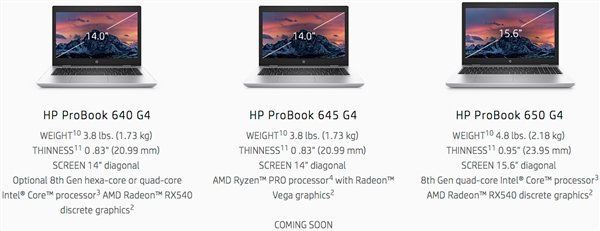 惠普发布Ryzen Pro APU笔记本:配备雷电3接口