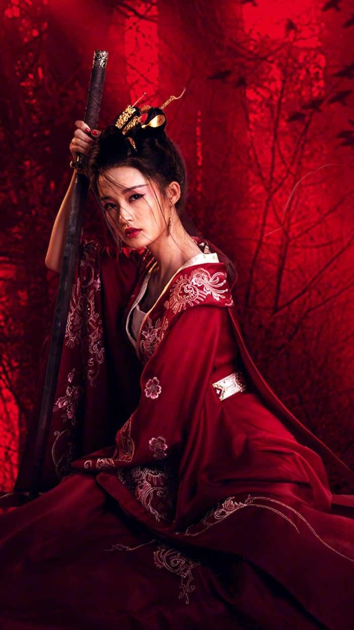 红衣古装美人,李沁 张馨予刘亦菲 美艳动人 你最
