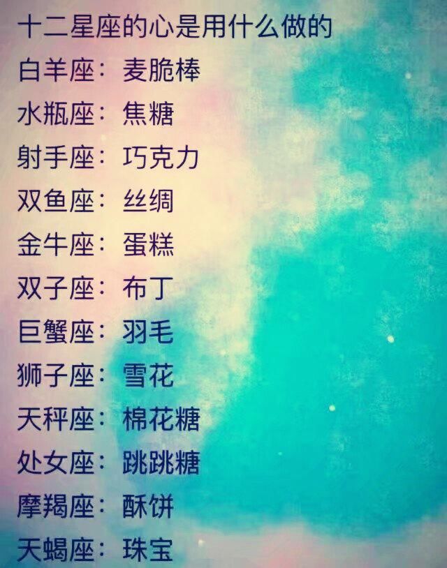 12星座之最:无法抗拒的动漫~心用什么做的~