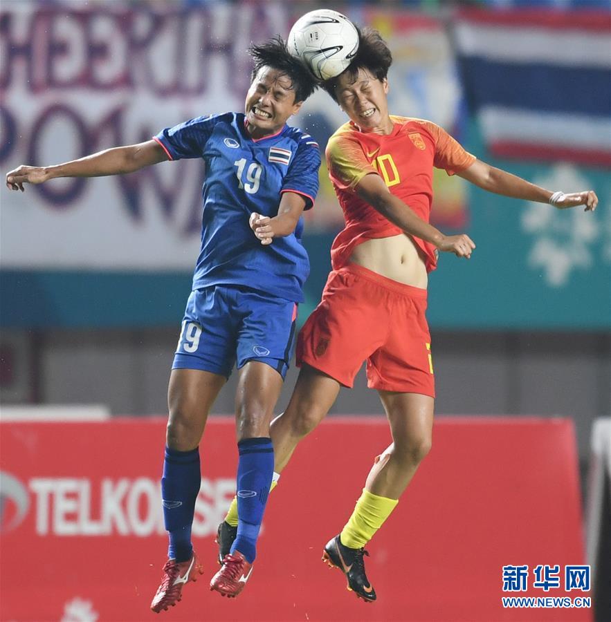 女足中国队5比0胜泰国队