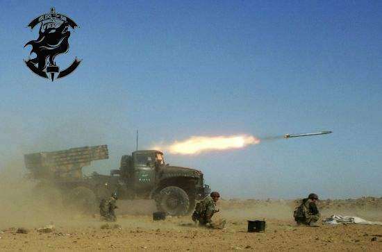 中东地区90B火箭炮群发威, 20分钟毁战车200