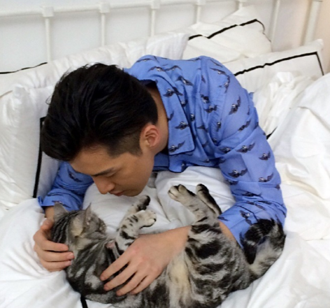 放开那只喵让我来!胡歌抱着猫猫想索吻