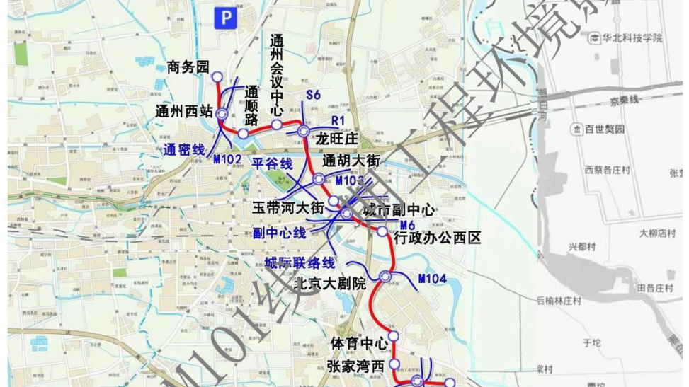 副中心M101线最新线路图公布！设站14座，6站可换乘！就在这些地