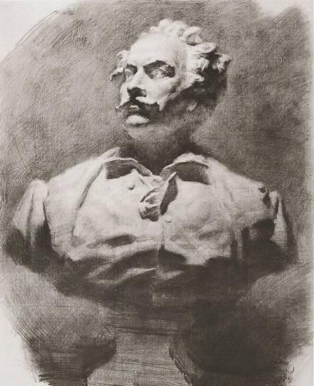 素描人物必备参考素材-老先生冉茂芹素描石膏