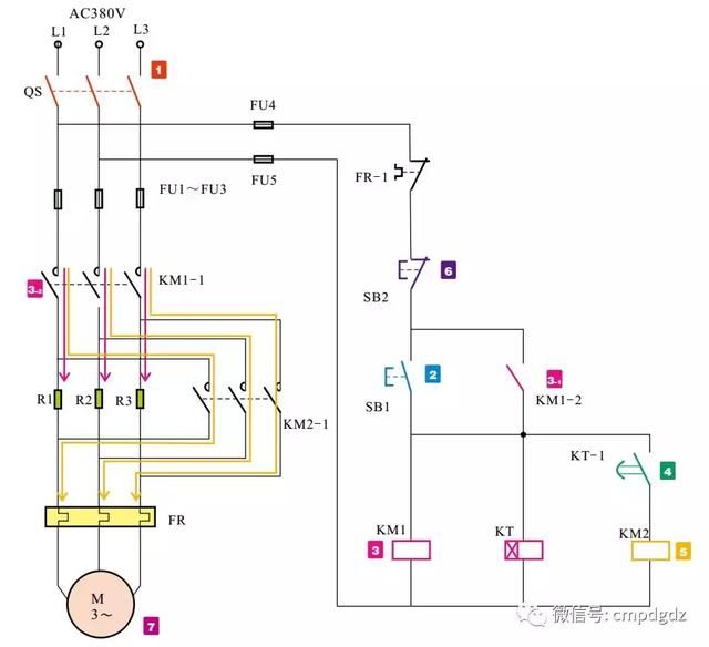 图1(点击图1可直接播放视频)为三相交流电动机串电阻降压起动控制电路