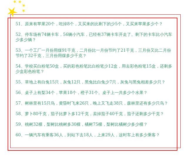 小学1~6年级100道数学应用题大全,老师极力推