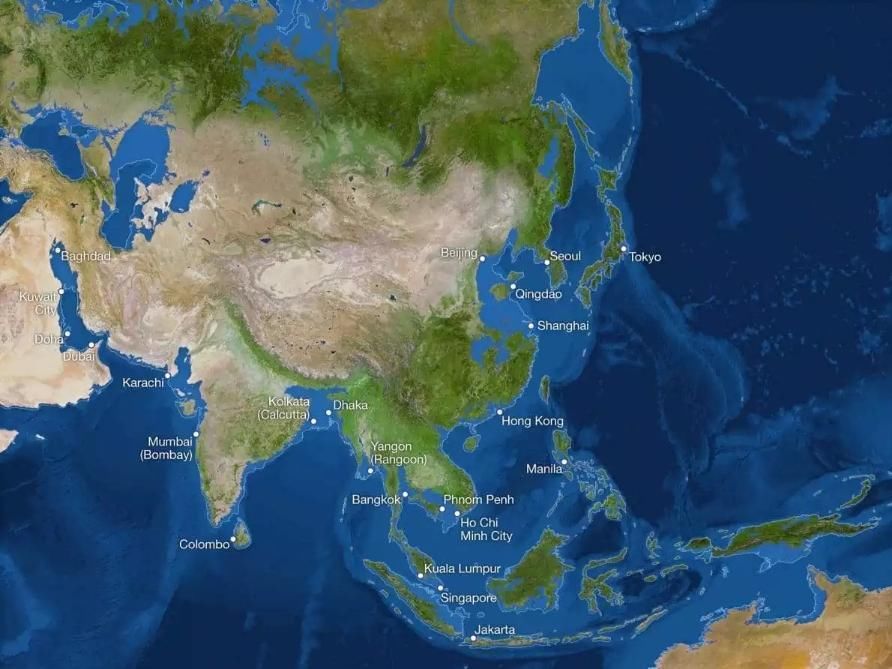 未来水世界?全球冰川融化后的世界地图