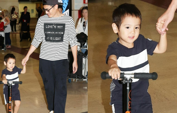 耿乐儿子首度曝光 两岁踩着小滑板模样帅气像老爸 耿乐儿子首度曝光 两岁踩着小滑板模样帅气像老爸