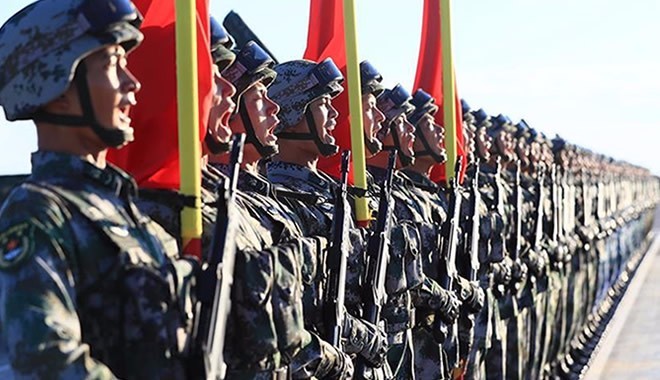 三军将士整齐划一太震撼