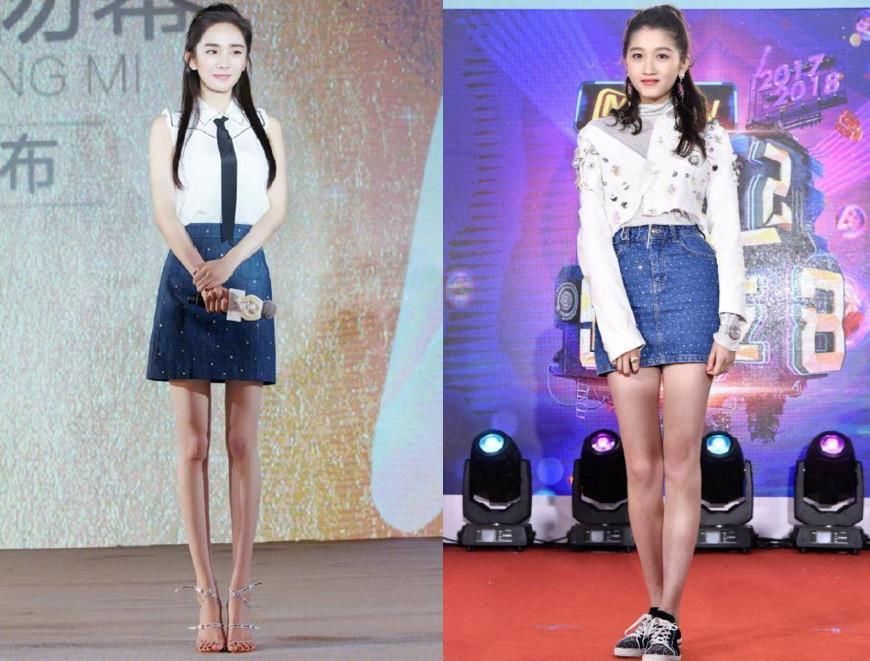 关晓彤与杨幂撞衫被秒杀!腿一粗一细,网友:腿玩年,只认杨幂腿