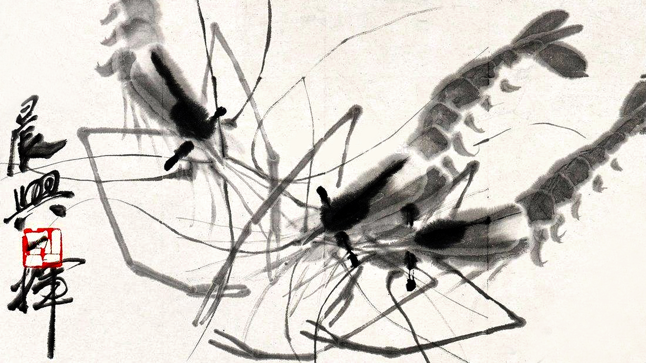 齐白石最"贵"七只虾真开眼!盯着看居然活了?-北京时间