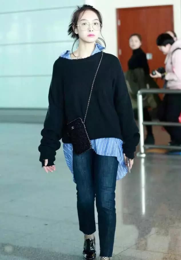 宋茜终于穿对了,渔网袜配英伦鞋时尚美哭了,网