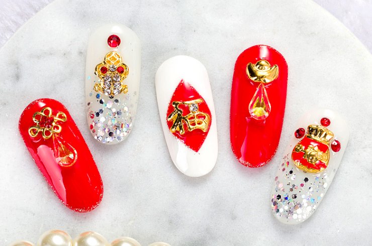 2018春节美甲款式图集,过节让你的指甲与众不