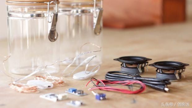 用玻璃罐制作萤火虫便携蓝牙小音箱