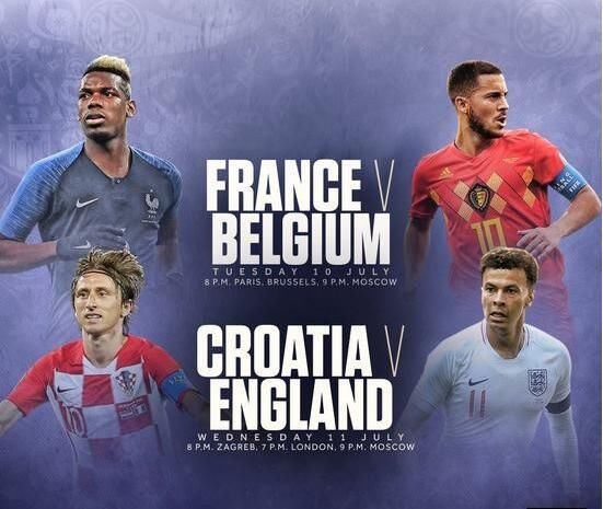 2018世界杯半决赛赛程时间表 四强对阵赛程