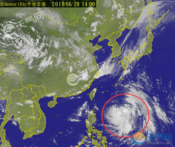 2018第7号台风路径实时发布系统卫星云图(持
