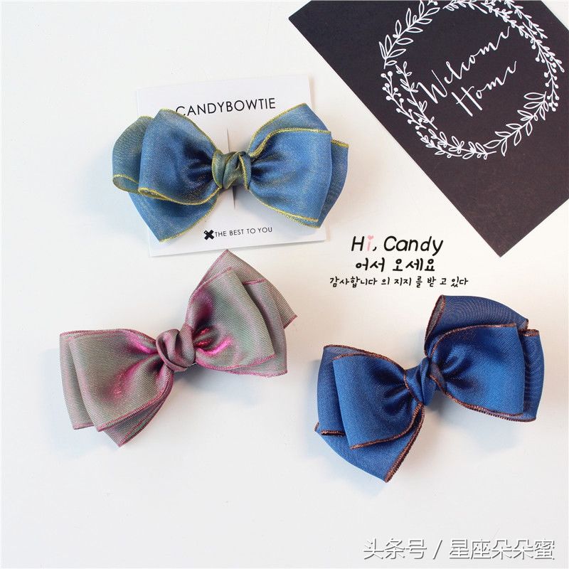 12星座专属蝴蝶结发夹,水瓶座的七彩发夹最好