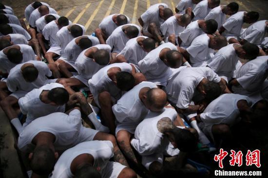 萨尔瓦多黑帮成员“媒体见面会” 满身纹身骇人