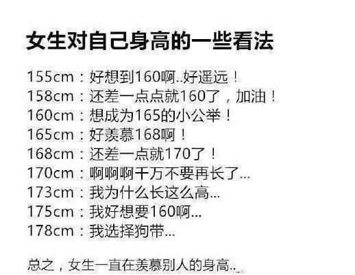 你觉得女生的身高多少才是最合适的?