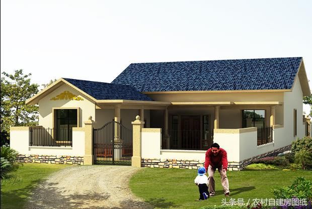 2款带庭院一层农村别墅,一款18万,一款12万,建