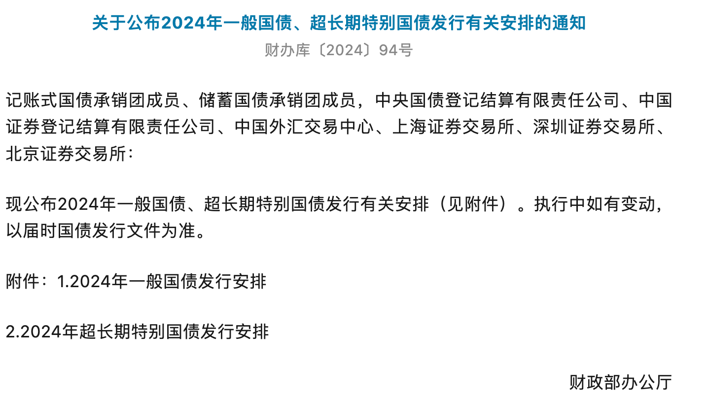 万亿超长期特别国债，5月17日起发行