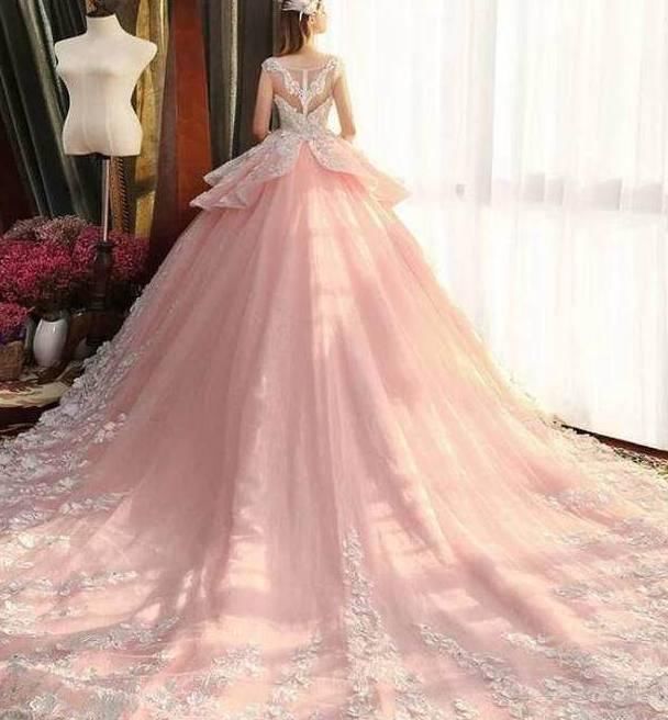 十二星座专属粉色婚纱,天蝎座迷雾仙子美,处女