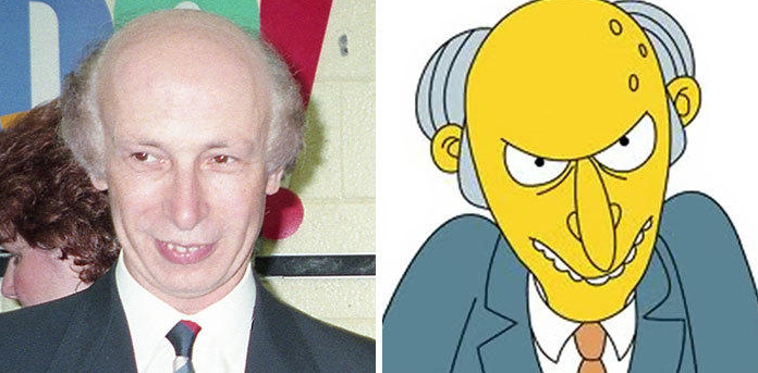 《辛普森一家》中干瘪瘦弱、满脑子阴谋、满肚子坏水的贪婪资本家——伯恩斯先生。不过现实中的伯恩斯先生看起来要和蔼很多。