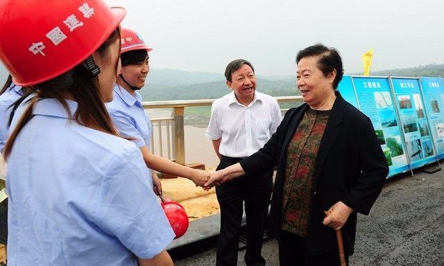 丁衡高,聂力参观鼎山长江大桥.