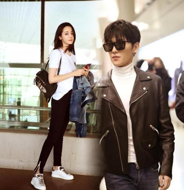 迪丽热巴黑白搭配显修身,杨洋黑白样式帅气挺