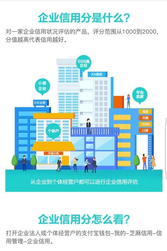 马云的支付宝推出芝麻企业信用分1000分起,信