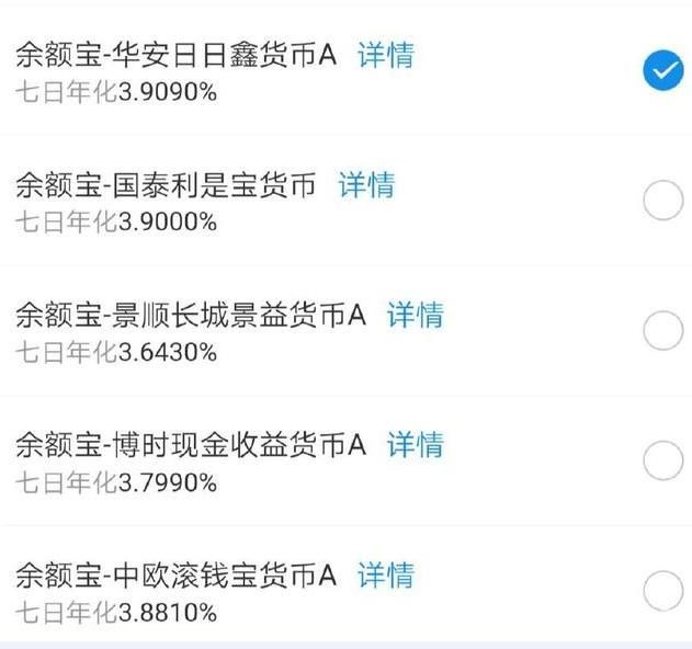 余额宝收益率全线跌破4%,2只万份收益不足1元