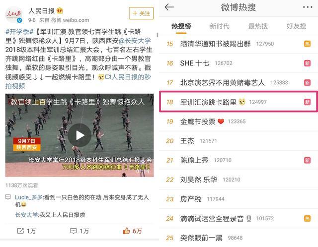 人民日报:男教官独舞惊艳全场,700名新生齐跳