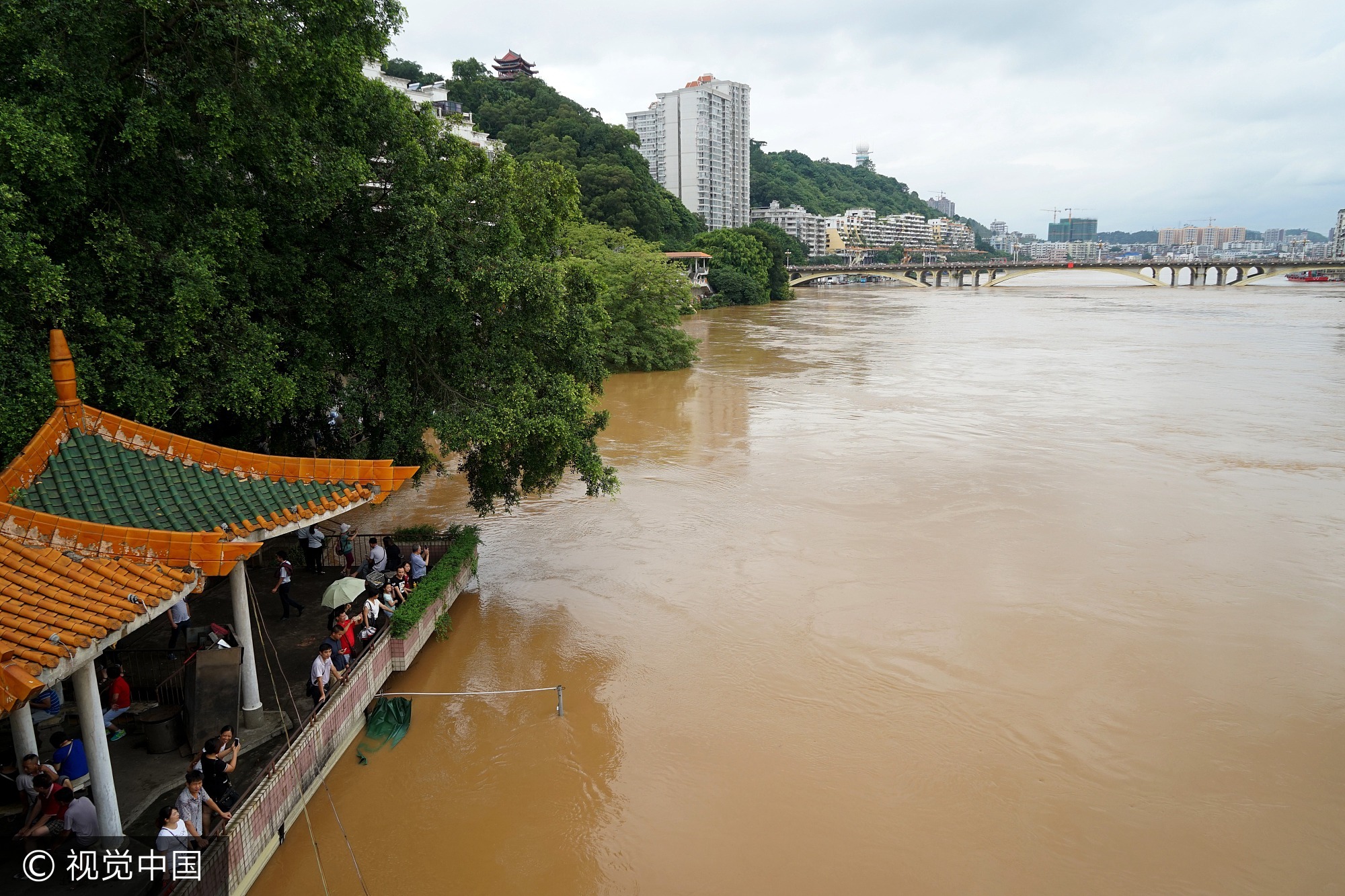 河水水位持续上涨。