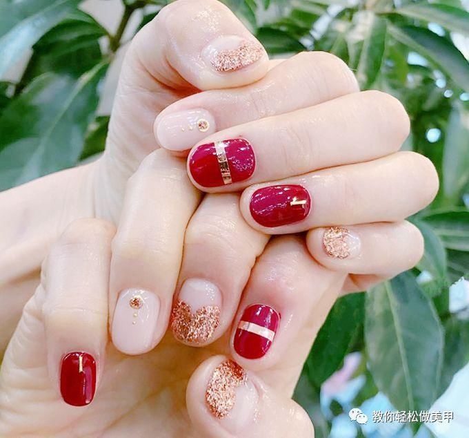 过年怎么少得了大红色美甲!