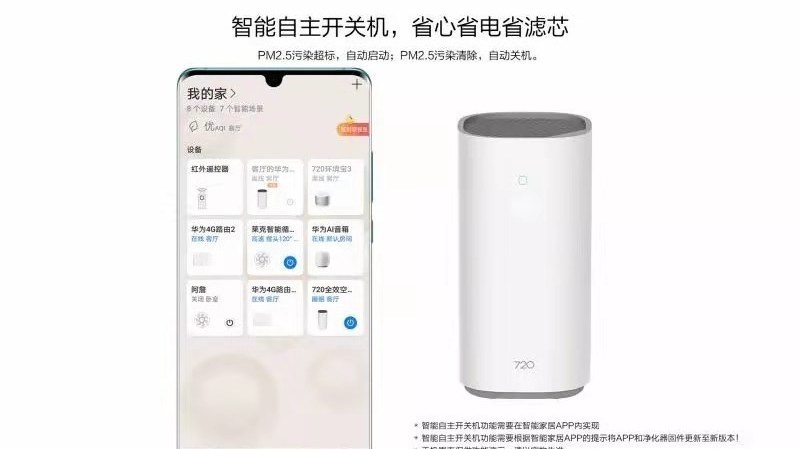华为智选720全效空气净化器C400“双十一”上市
