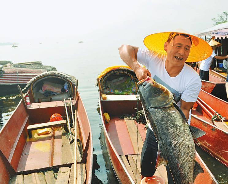 邛海开海 "捕鱼王"捕到18.2公斤大鱼