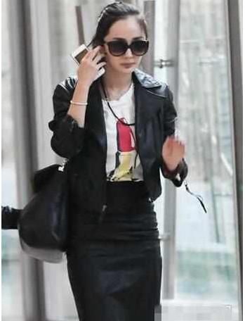 同样穿皮衣皮裤,赵丽颖秒杀郑爽,衣品女王杨幂