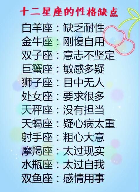 12星座的性格特点,12星座女最可爱的地方,12星