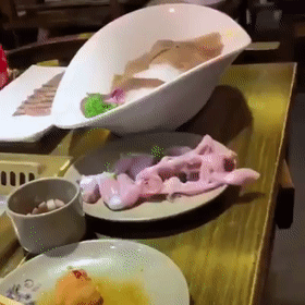 生鸡肉竟从盘中“逃走” ……用餐者吓懵
