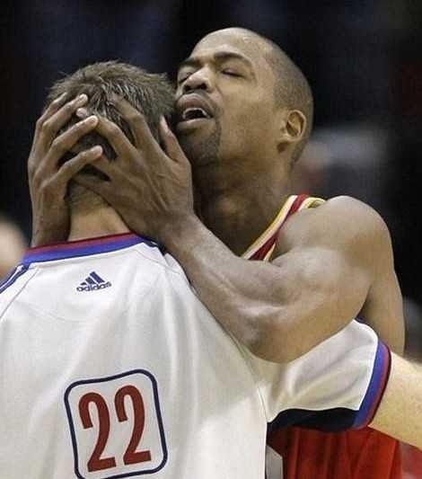 NBA球星搞笑照片 邓肯恶魔微笑大姚经典表情