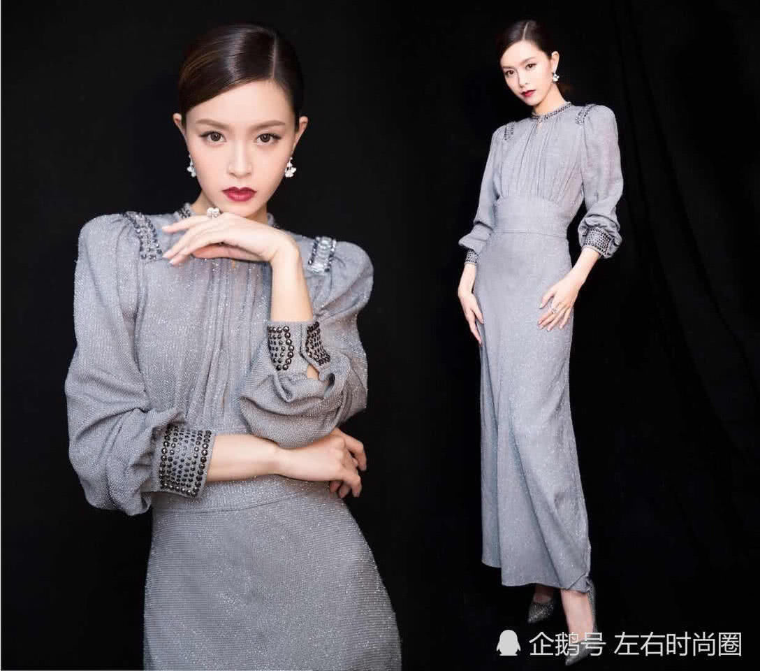 同穿银色礼服,杨幂的高跟鞋太吓人,霍思燕穿衣