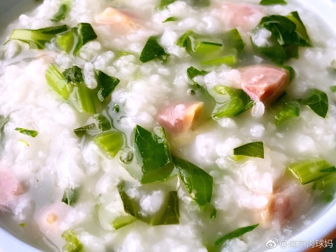 菜心香肠粥