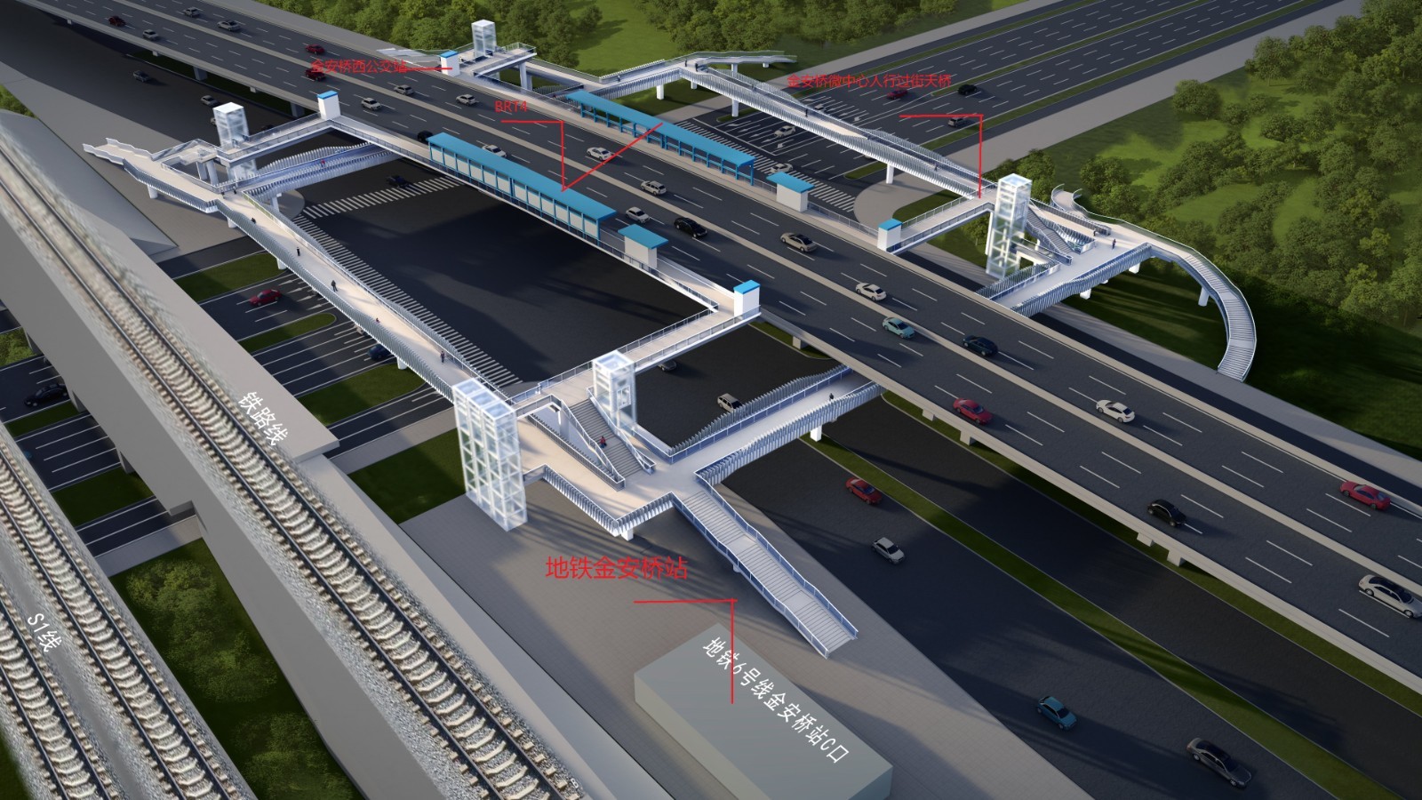 石景山区金安桥将建"口"字形过街天桥